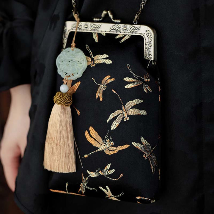 Sac à bandoulière en métal avec petite libellule Buddha Stones