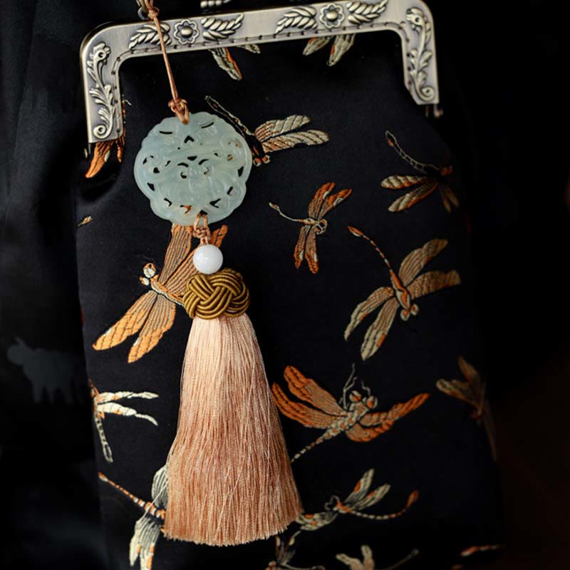 Sac à bandoulière en métal avec petite libellule Buddha Stones