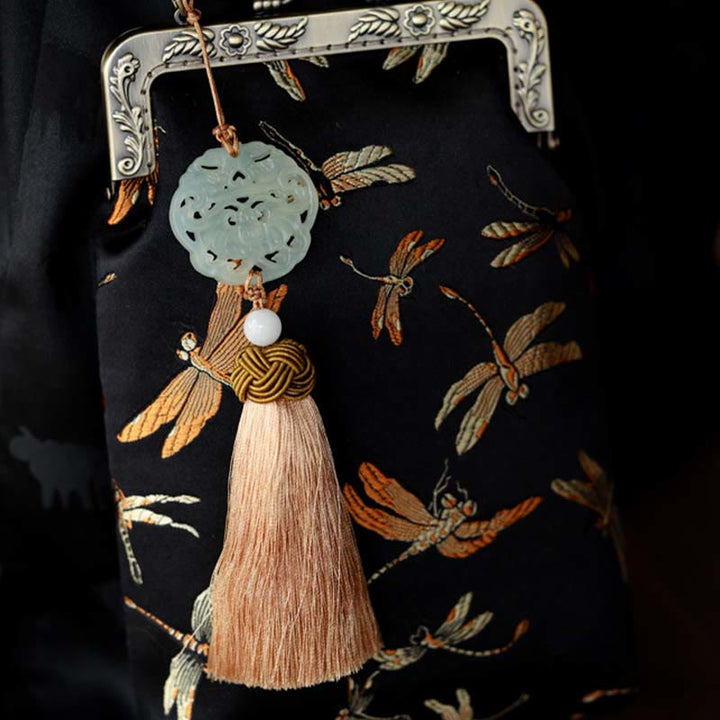 Sac à bandoulière en métal avec petite libellule Buddha Stones