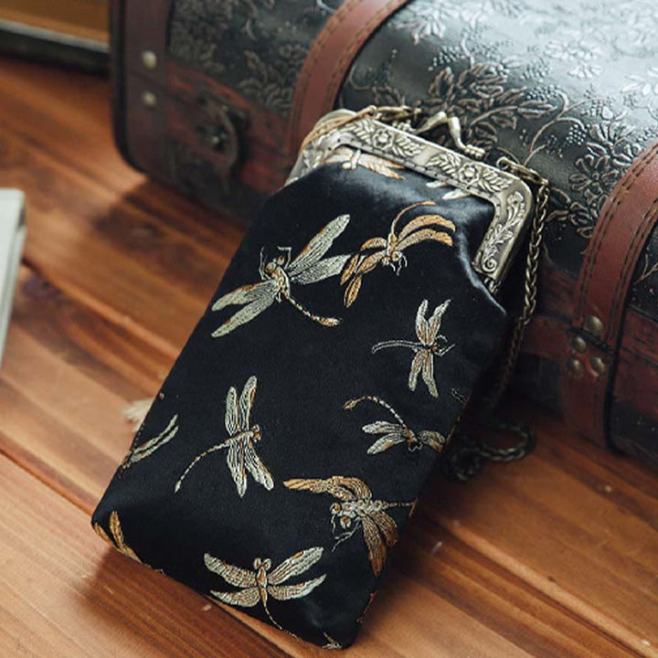 Sac à bandoulière en métal avec petite libellule Buddha Stones