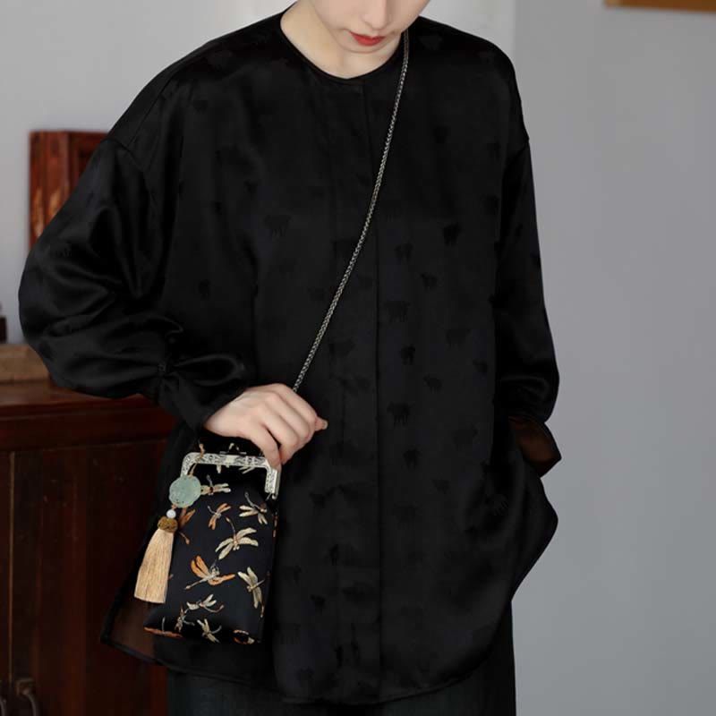 Sac à bandoulière en métal avec petite libellule Buddha Stones