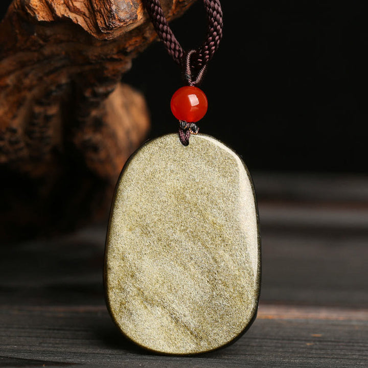Collier pendentif Buddha Stones Gold Sheen Obsidian Dragon Pattern Success - image 5