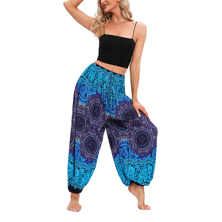 Pantalon de yoga décontracté ample à motif de boussole avec Buddha Stones pour femme - image 8