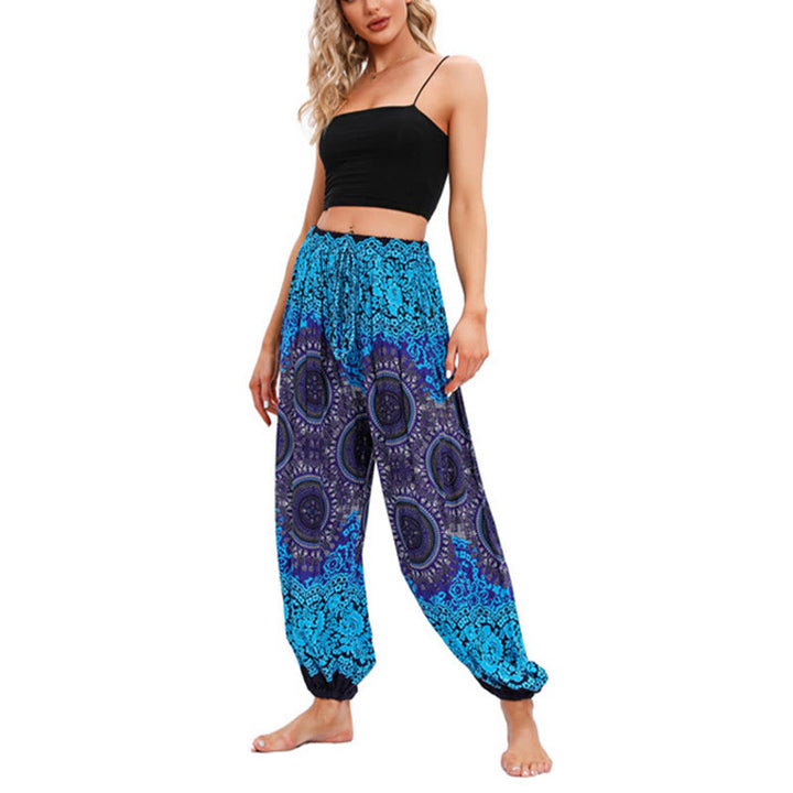 Pantalon de yoga décontracté ample à motif de boussole avec Buddha Stones pour femme - image 9