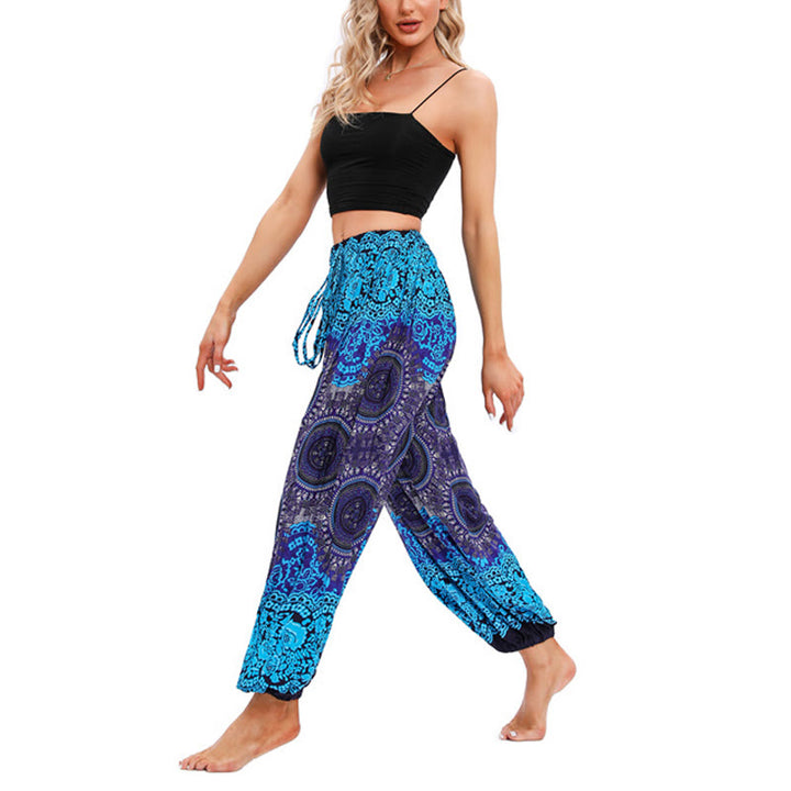 Pantalon de yoga décontracté ample à motif de boussole avec Buddha Stones pour femme - image 6