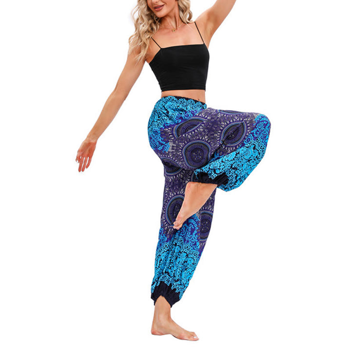 Pantalon de yoga décontracté ample à motif de boussole avec Buddha Stones pour femme - image 7