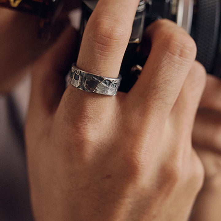 Bague de bénédiction faite à la main en argent sterling 999 avec motif squelette de Buddha Stones - image 4