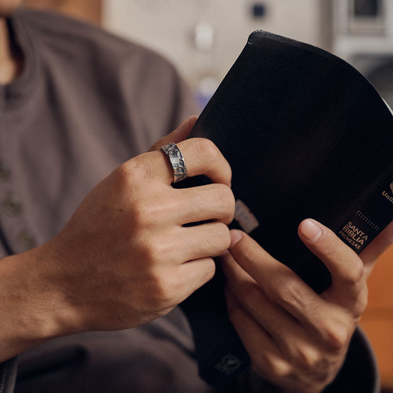 Bague de bénédiction faite à la main en argent sterling 999 avec motif squelette de Buddha Stones - image 9