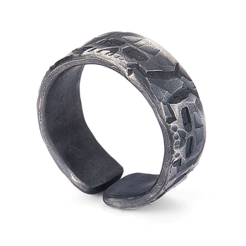 Bague de bénédiction faite à la main en argent sterling 999 avec motif squelette de Buddha Stones - image 12