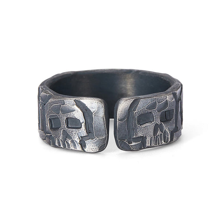 Bague de bénédiction faite à la main en argent sterling 999 avec motif squelette de Buddha Stones - image 3