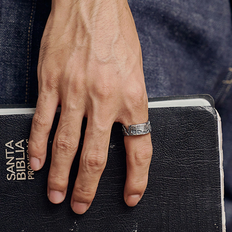 Bague de bénédiction faite à la main en argent sterling 999 avec motif squelette de Buddha Stones - image 8