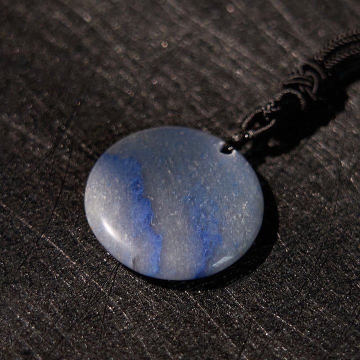 Collier pendentif spirituel Yin Yang en Buddha Stones en cristal varié, améthyste, œil de tigre, aventurine verte