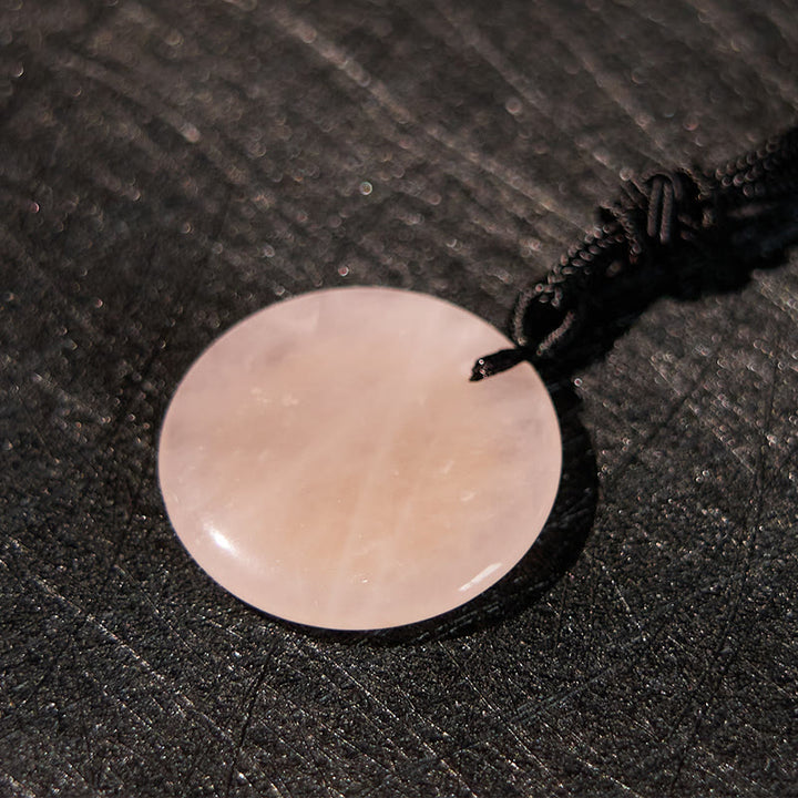 Collier pendentif spirituel Yin Yang en Buddha Stones en cristal varié, améthyste, œil de tigre, aventurine verte