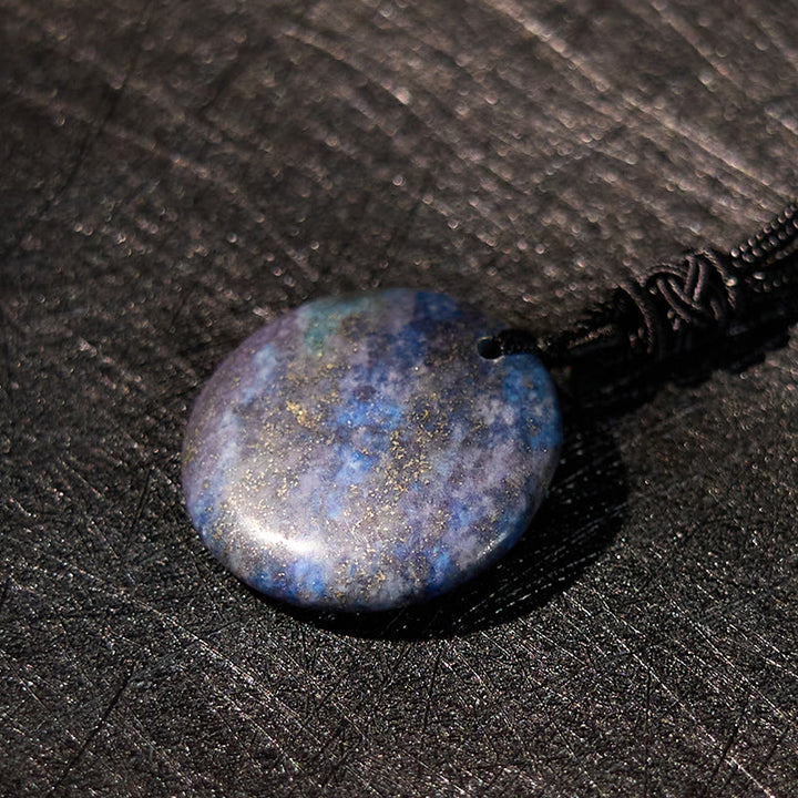 Collier pendentif spirituel Yin Yang en Buddha Stones en cristal varié, améthyste, œil de tigre, aventurine verte