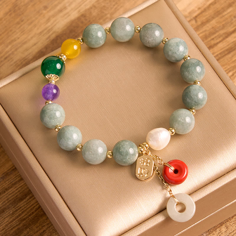Bracelet de confiance avec breloque en jade et agate rouge et Buddha Stones