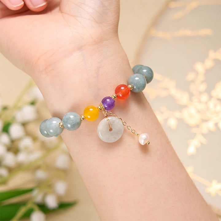 Bracelet de confiance avec breloque en jade et agate rouge et Buddha Stones