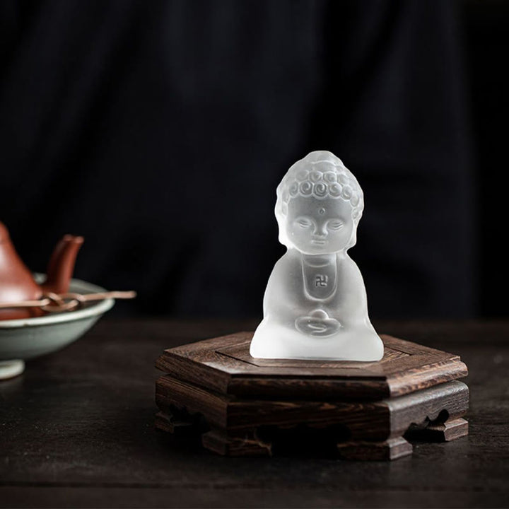 Buddha Stones Mini Tathagata Bouddha Liuli Sérénité Décoration de bureau - Bouddha Liuli 5,3*4*8,5 cm - image 0