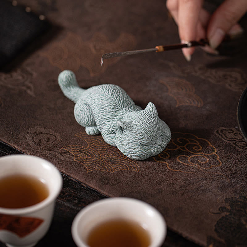 Buddha Stones Petit Chat Maison Thé Animal Figurine Décoration de Bureau - image 9