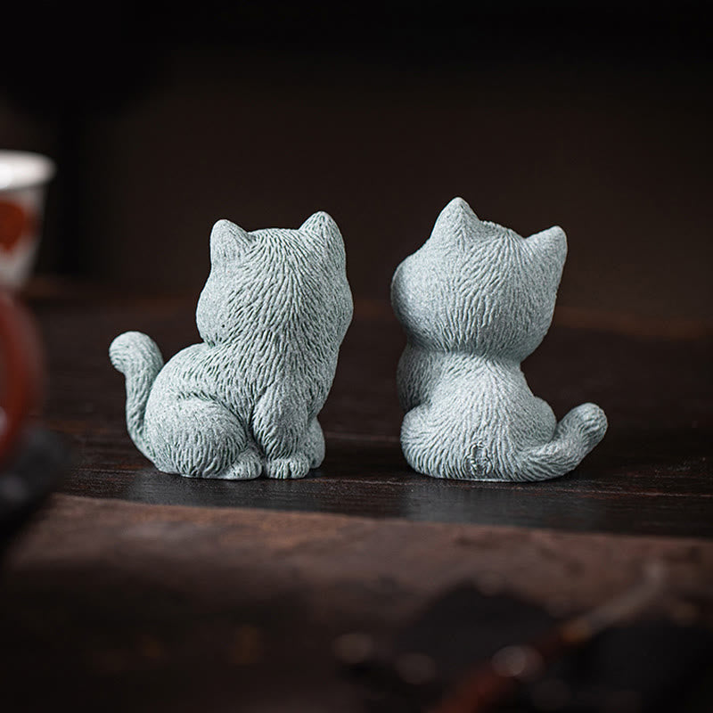 Buddha Stones Petit Chat Maison Thé Animal Figurine Décoration de Bureau - image 12
