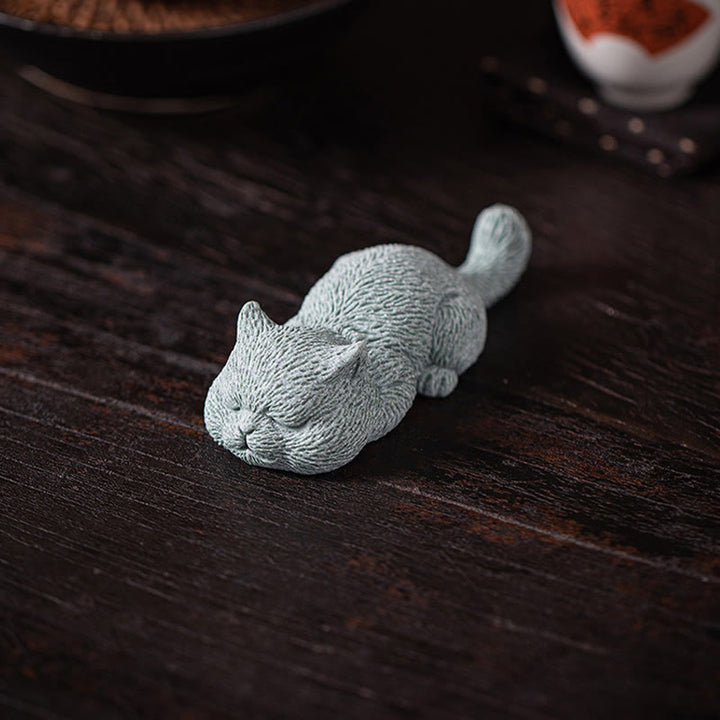 Buddha Stones Petit Chat Maison Thé Animal Figurine Décoration de Bureau - image 9