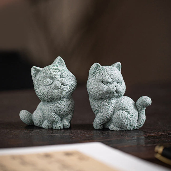 Buddha Stones Petit Chat Maison Thé Animal Figurine Décoration de Bureau - image 12