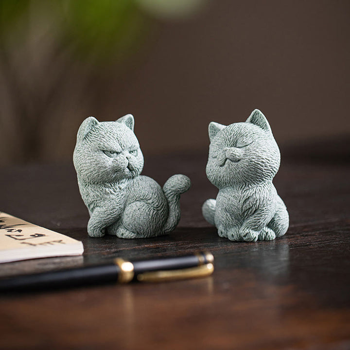 Buddha Stones Petit Chat Maison Thé Animal Figurine Décoration de Bureau - image 13