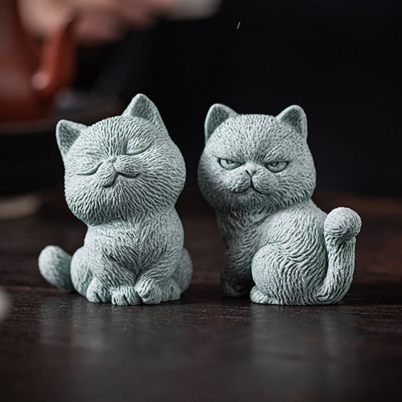 Buddha Stones Petit Chat Maison Thé Animal Figurine Décoration de Bureau - image 19