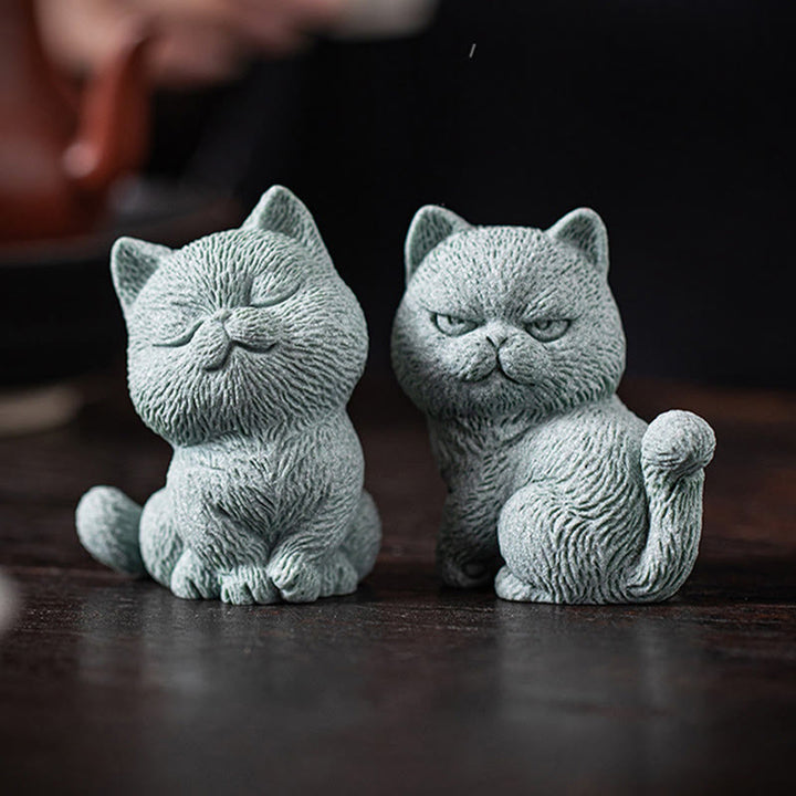 Buddha Stones Petit Chat Maison Thé Animal Figurine Décoration de Bureau - image 18