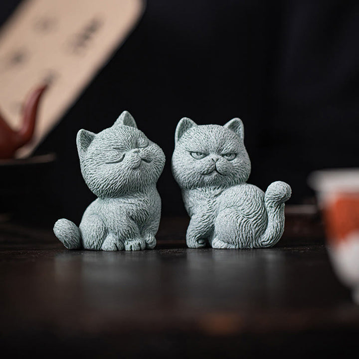 Buddha Stones Petit Chat Maison Thé Animal Figurine Décoration de Bureau - image 16