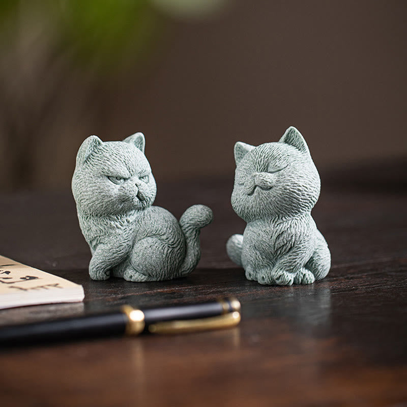 Buddha Stones Petit Chat Maison Thé Animal Figurine Décoration de Bureau - image 18
