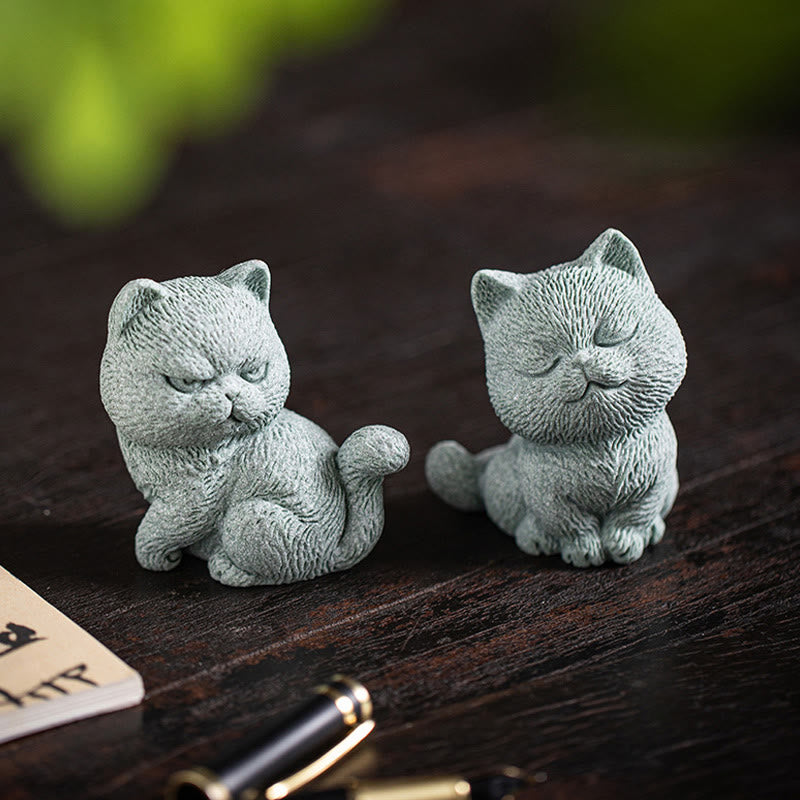 Buddha Stones Petit Chat Maison Thé Animal Figurine Décoration de Bureau - image 14
