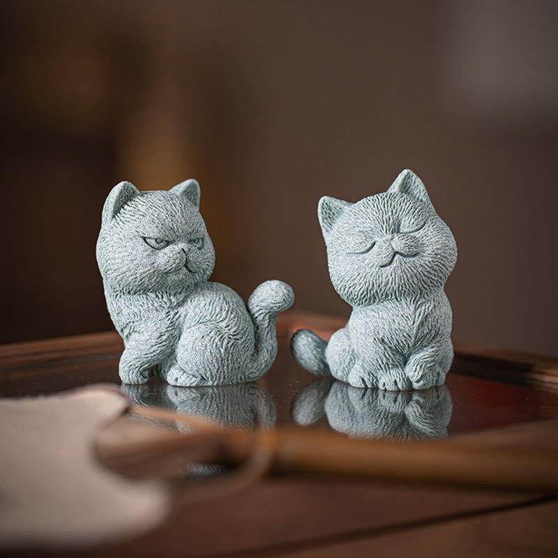 Buddha Stones Petit Chat Maison Thé Animal Figurine Décoration de Bureau - image 19