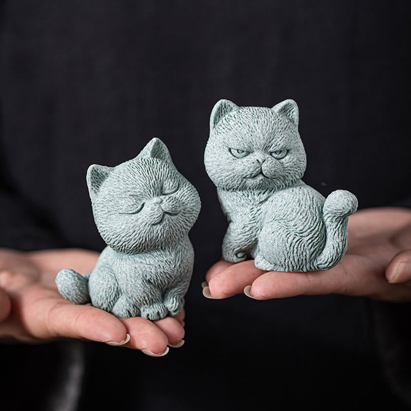 Buddha Stones Petit Chat Maison Thé Animal Figurine Décoration de Bureau - image 10