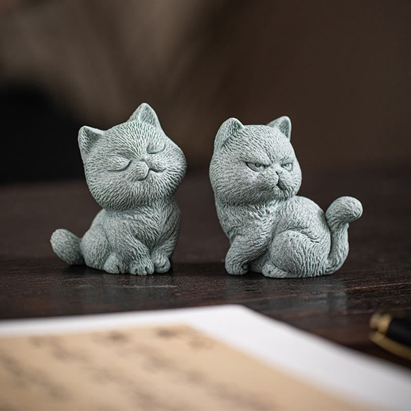 Buddha Stones Petit Chat Maison Thé Animal Figurine Décoration de Bureau - image 16