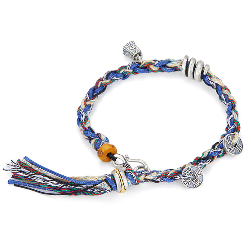 Bracelet de bénédiction fait main en argent sterling 925 avec breloque en forme de balance et Buddha Stones