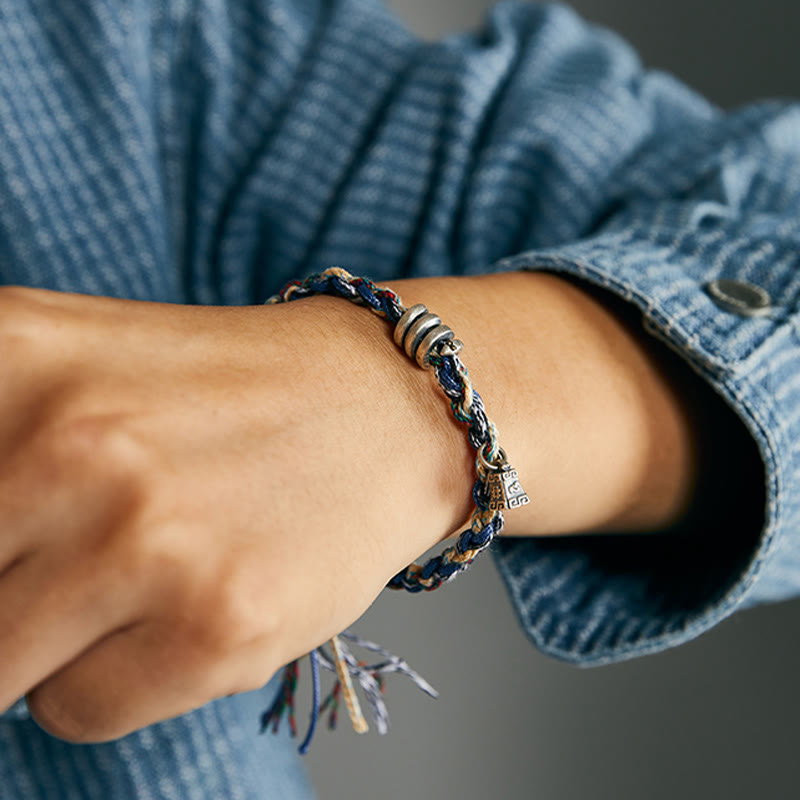 Bracelet de bénédiction fait main en argent sterling 925 avec breloque en forme de balance et Buddha Stones