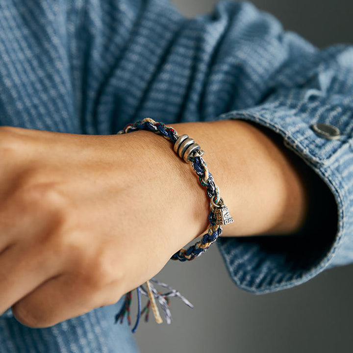 Bracelet de bénédiction fait main en argent sterling 925 avec breloque en forme de balance et Buddha Stones