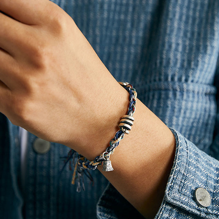 Bracelet de bénédiction fait main en argent sterling 925 avec breloque en forme de balance et Buddha Stones