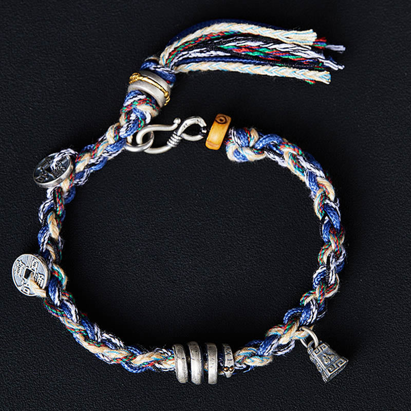 Bracelet de bénédiction fait main en argent sterling 925 avec breloque en forme de balance et Buddha Stones