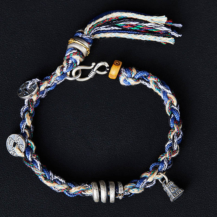Bracelet de bénédiction fait main en argent sterling 925 avec breloque en forme de balance et Buddha Stones