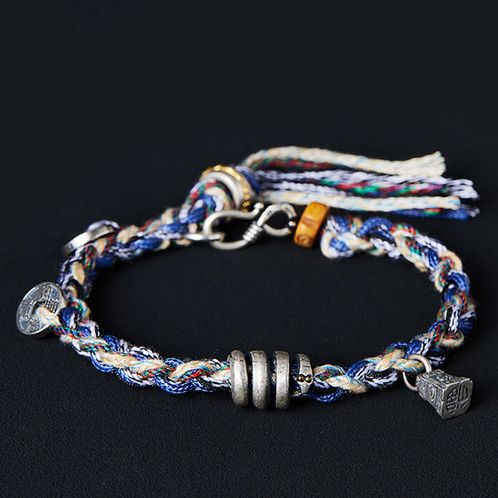 Bracelet de bénédiction fait main en argent sterling 925 avec breloque en forme de balance et Buddha Stones