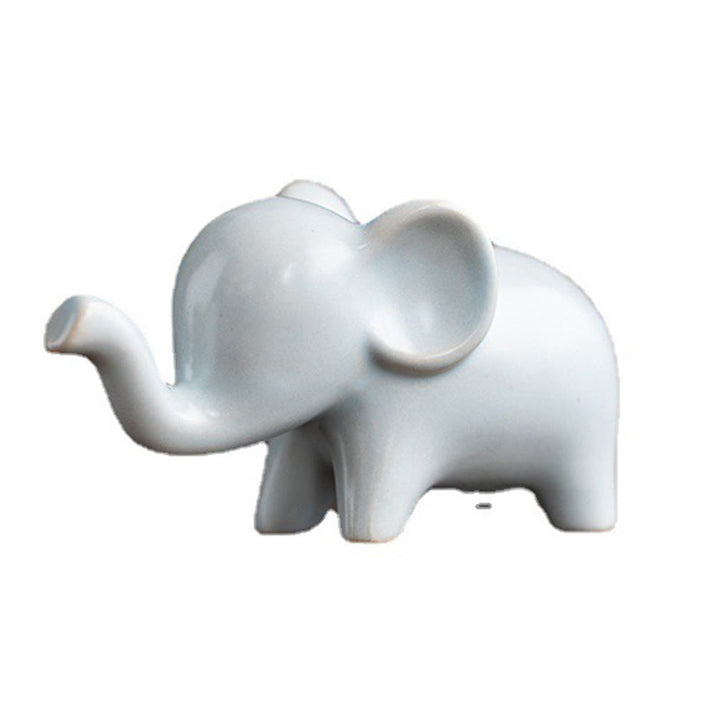 Buddha Stones Petit Éléphant En Céramique Maison Thé Animal Figurine Décoration De Bureau