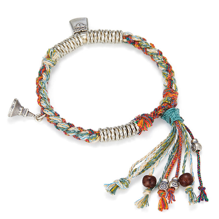 Bracelet de protection à plusieurs brins en argent sterling 925 fait main avec Buddha Stones