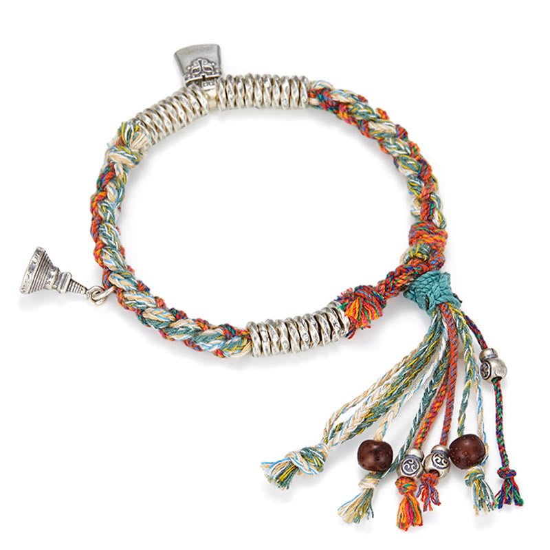 Bracelet de protection à plusieurs brins en argent sterling 925 fait main avec Buddha Stones - image 3