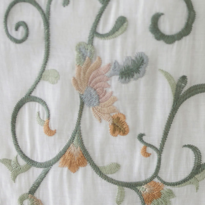 Ensemble 2 pièces t-shirt à manches courtes et pantalon à jambe large avec broderie de fleurs Buddha Stones - image 18