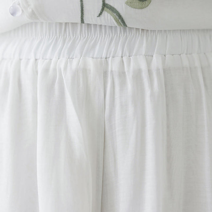 Ensemble 2 pièces t-shirt à manches courtes et pantalon à jambe large avec broderie de fleurs Buddha Stones - image 23