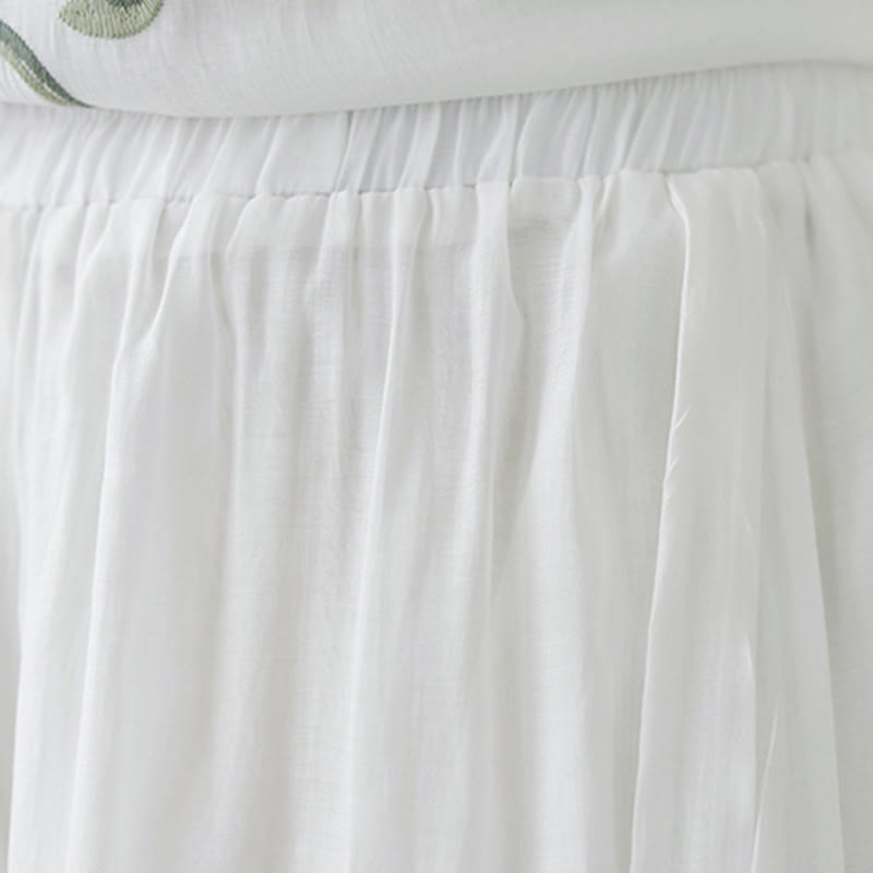 Ensemble 2 pièces t-shirt à manches courtes et pantalon à jambe large avec broderie de fleurs Buddha Stones - image 25