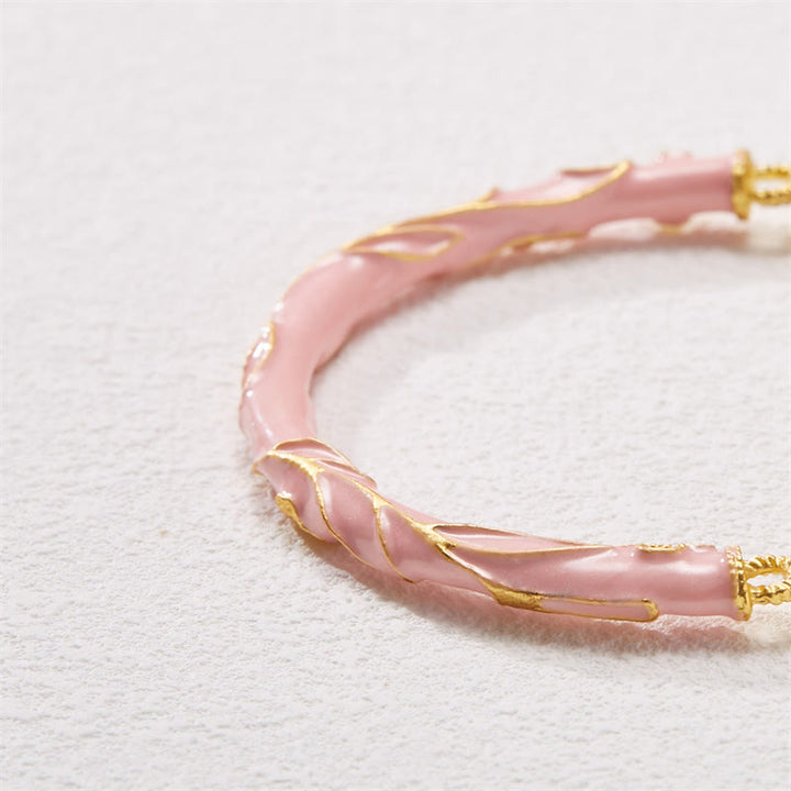 Bracelet jonc à breloques positives en jade et soie dorée avec Buddha Stones et pierre de soleil