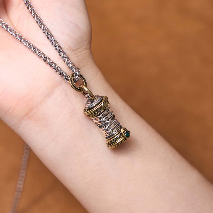 Collier pendentif rotatif en cuivre Buddha Stones et tour Yin Yang - image 5