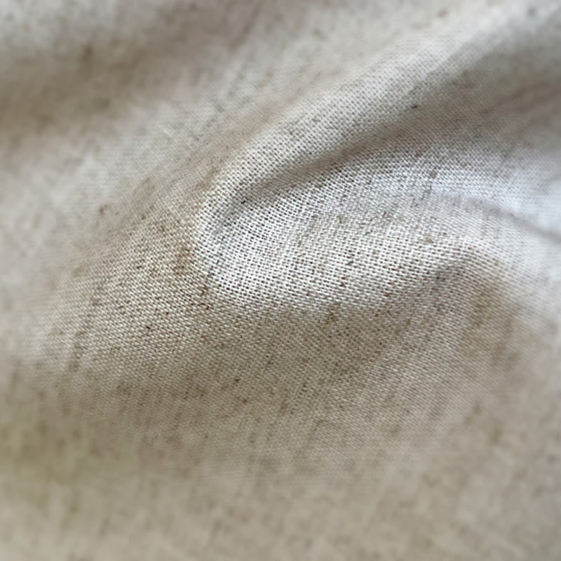 Chemise boutonnée à manches courtes en lin pour homme avec Buddha Stones de couleur unie